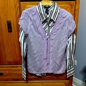 Beautiful Light purple Kenneth Cole sweater with matching button down in size 14